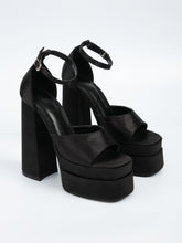 Square Toe Platform Stiletto Strap Open Toe Buckle Chunky High Heels Ins Street